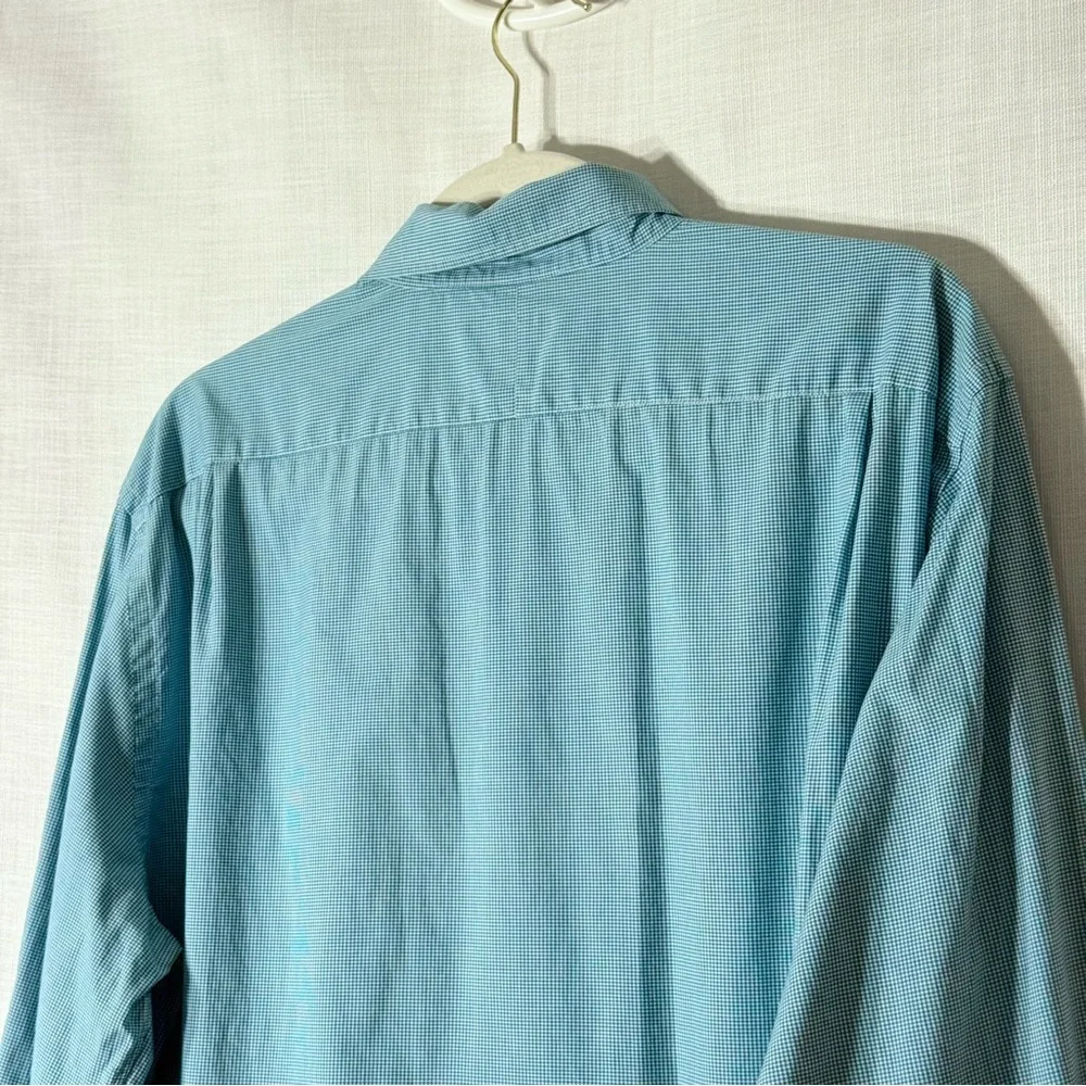 J.Crew Ludlow 120s‎ 2-Ply Teal Micro Gingham Button Down Shirt XL